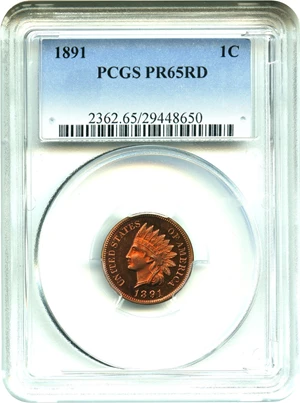 image for: 1891 1c PCGS Proof 65 RD