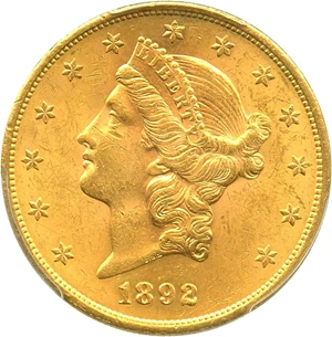 image for: 1892-S $20 PCGS MS62