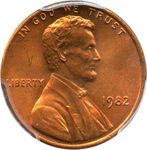 image for: 1982 1c PCGS MS66 RD (Bronze, Small Date) - No Reserve!