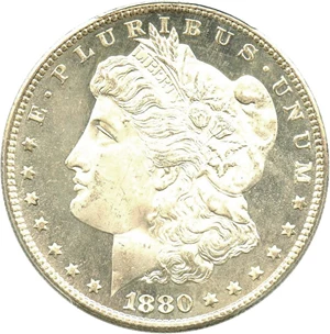image for: 1880/9-S $1 PCGS MS64 DMPL