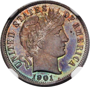 image for: 1901 10c NGC/CAC Proof 66 - Colorful Toning, ex: Newman/Green