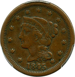 image for: 1845 1c PCGS VF35