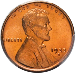image for: 1933-D 1c PCGS MS67 RD