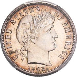 image for: 1908 10c PCGS/CAC Proof 64 - No Reserve!
