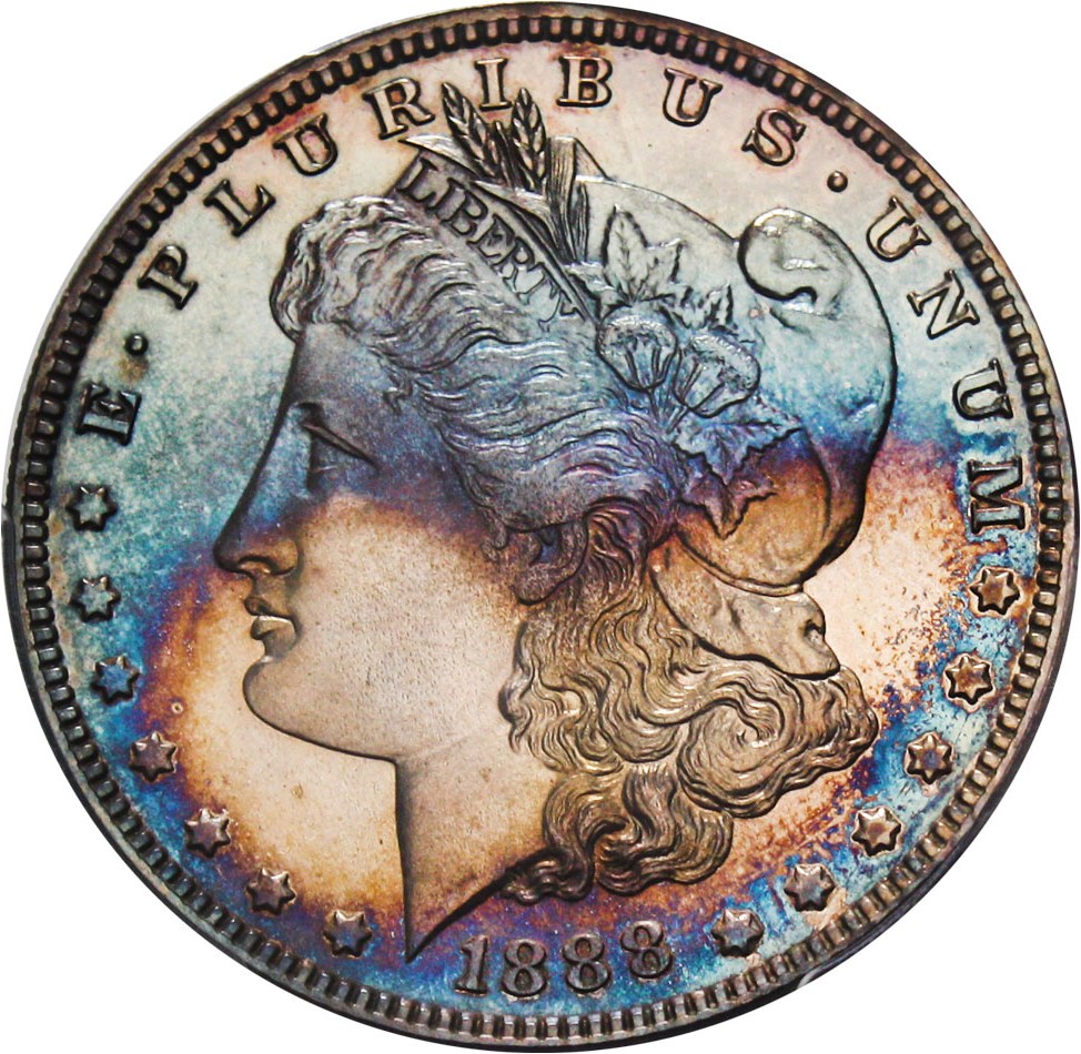 image for: 1888 $1 PCGS Proof 64 - Awesome Colorful Toning
