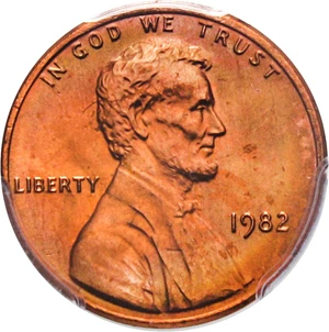 image for: 1982 1c PCGS MS66+ RD (Bronze, Small Date)