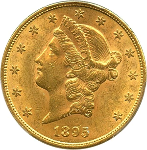 image for: 1895 $20 PCGS AU58