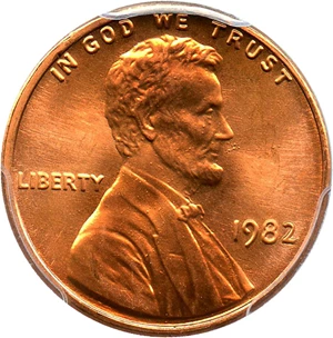 image for: 1982 1c PCGS MS67+ RD (Zinc, Large Date) - No Reserve!