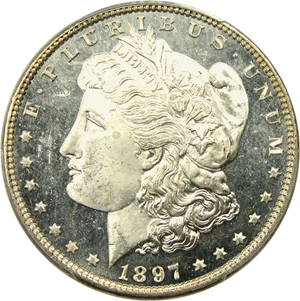 image for: 1897 $1 PCGS MS65 DMPL - Rare Gem DMPL Morgan, Only 2 Finer
