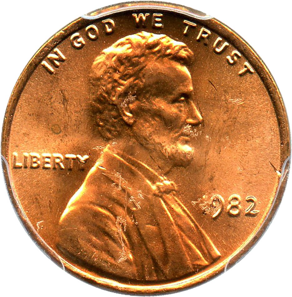 image for: 1982 1c PCGS MS65 RD (Bronze Large Date)