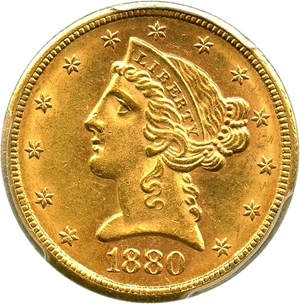 image for: 1880-S $5 PCGS MS61