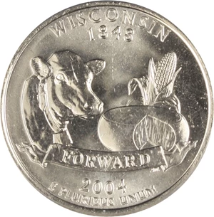 image for: 2004-D Wisconsin 25c PCGS MS65 (Extra Leaf Low) Scarce & Popular Variety