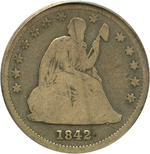 image for: 1842-O 25c PCGS Good-4 (Small Date) Very Scarce Date