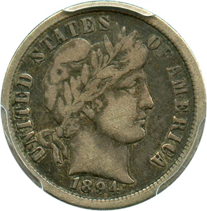 image for: 1894-O 10c PCGS/CAC VF20 - Scarce Date