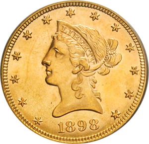 image for: 1898 $10 PCGS MS64
