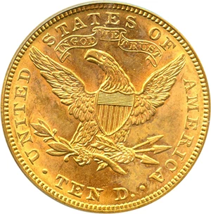 image for: 1886 $10 PCGS MS62 OGH