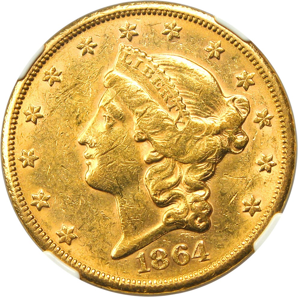 image for: 1864-S $20 NGC AU55