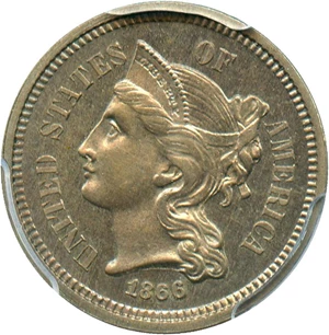 image for: 1866 3cN PCGS Proof 63
