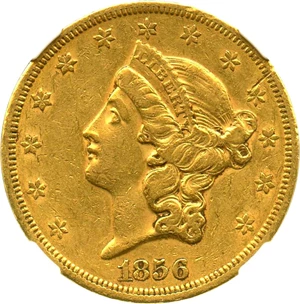 image for: 1856-S $20 NGC AU50