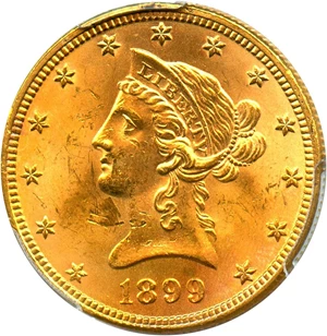 image for: 1899 $10 PCGS MS62 - No Reserve!