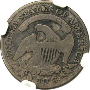 image for: 1829 10c NGC Good-4 (Curl Base 2, JR-10) Rare Variety