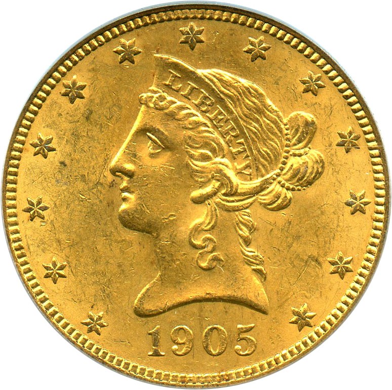 image for: 1905 $10 PCGS/CAC MS63