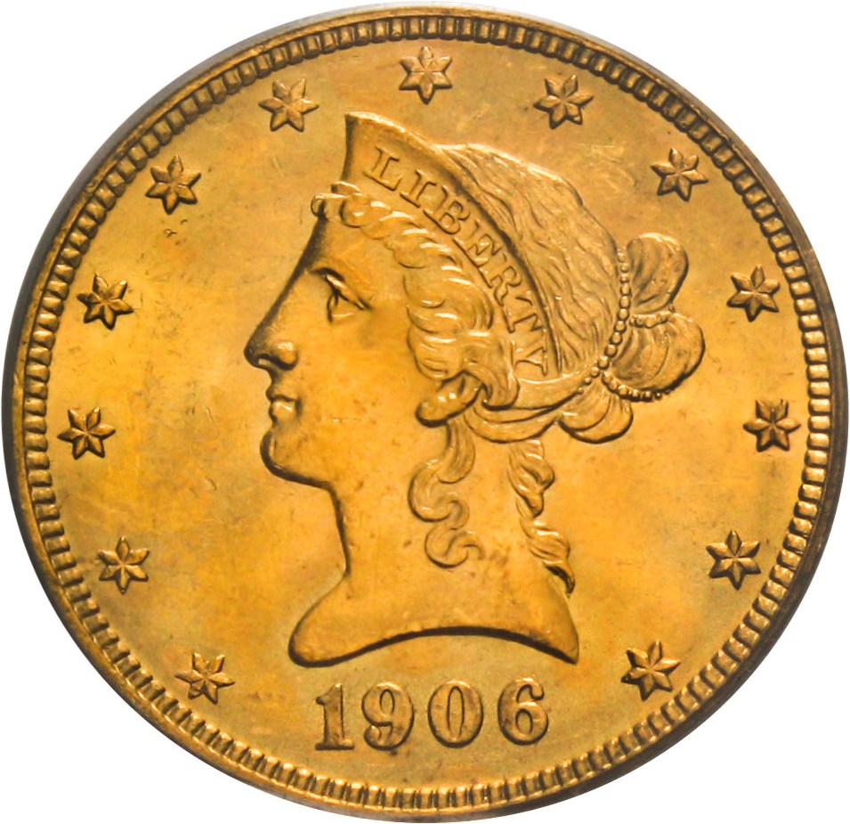 image for: 1906 $10 PCGS/CAC MS63+
