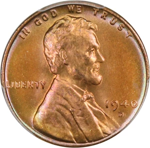 image for: 1940-D 1c PCGS MS67 RD