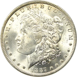 image for: 1887/6-O $1 PCGS/CAC MS64 - Scarce Overdate