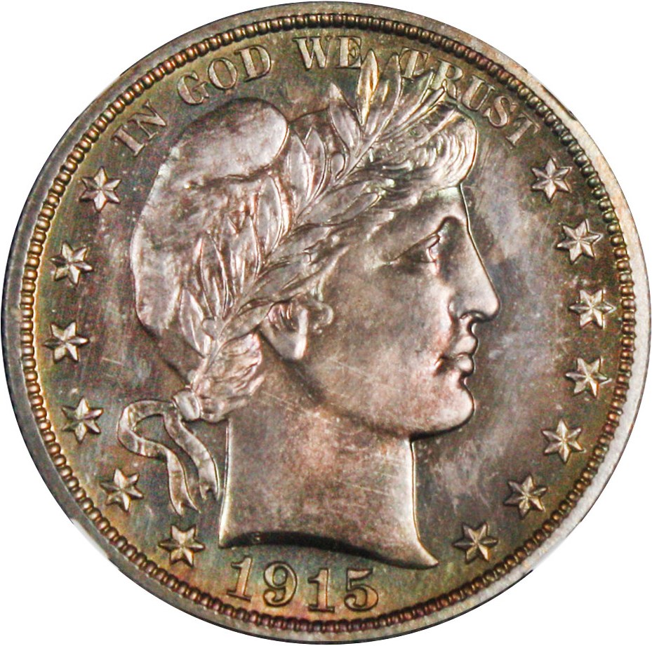 image for: 1915 50c NGC Proof 65 - Colorful Toning - Low Mintage Proof