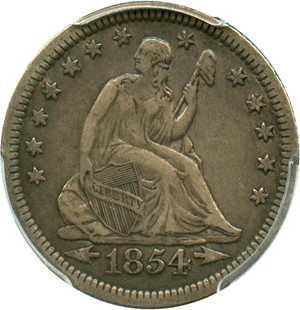 image for: 1854-O 25c PCGS/CAC VF35 (Arrows)
