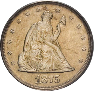 image for: 1875 20c PCGS Proof 63 OGH - Popular Type Coin