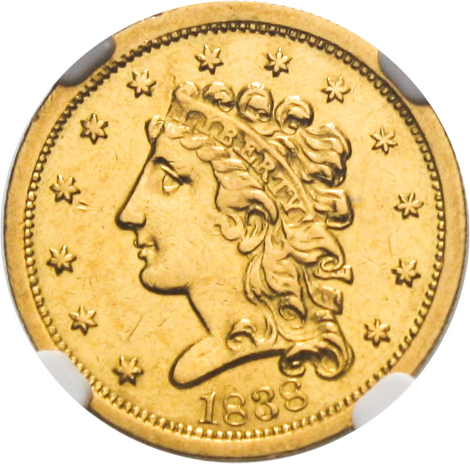 image for: 1838 $2 1/2 NGC AU58 - Classic Head Type Coin