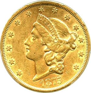 image for: 1875-S $20 PCGS AU55 - No Reserve!