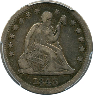 image for: 1843-O 25c PCGS VF30 - Scarce O-Mint Seated Quarter - No Reserve!