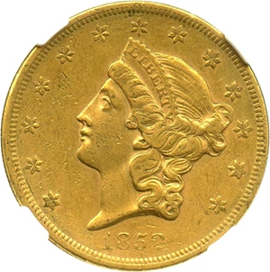 image for: 1852 $20 NGC AU50