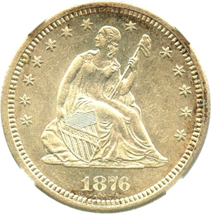 image for: 1876-S 25c NGC MS61