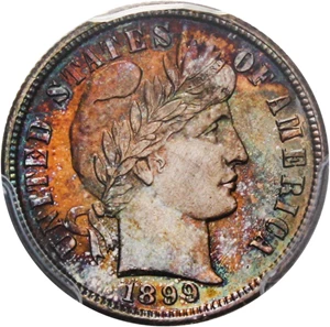 image for: 1899-S 10c PCGS Secure MS65 - Colorful Toning