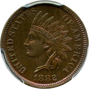 image for: 1882 1c PCGS/CAC Proof 65 BN - Colorful Toning