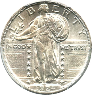 image for: 1924 25c PCGS MS65 FH