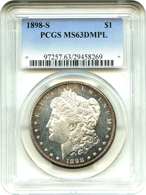 image for: 1898-S $1 PCGS MS63 DMPL - Very High End Coin