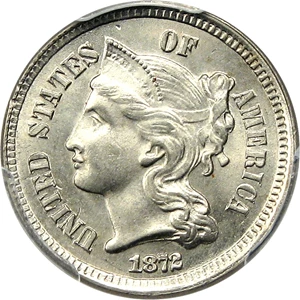 image for: 1872 3cN PCGS/CAC MS65+