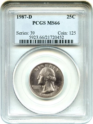 image for: 1987-D 25c PCGS MS66