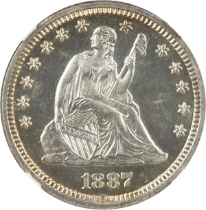 image for: 1887 25c NGC Proof 65 - No Reserve!