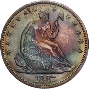 image for: 1887 50c PCGS/CAC Proof 66 - Colorful Toning