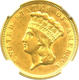 image for: 1856 $3 NGC AU55