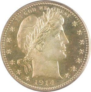 image for: 1914 25c PCGS Proof 64 - Lowest Mintage Proof in the Barber Series