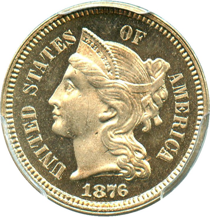 image for: 1876 3cN PCGS Proof 65 CAM