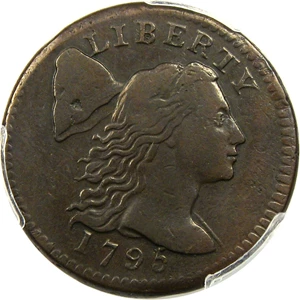 image for: 1795 1c PCGS/CAC VF30 (Plain Edge) Desirable & Scarce Early Large Cent