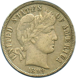 image for: 1899-O 10c PCGS XF40